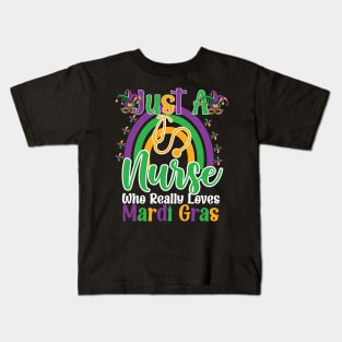 Just A Nurse Who Really Loves Mardi Gras remboow Kids T-Shirt